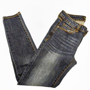 Bebe Blue Heartbreaker Skinny Denim Stretch Mid Rise Jeans Women's Pants Size 28